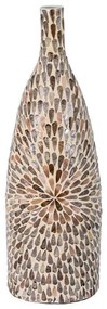 Βάζο δαπέδου Bamboo-Κοχύλι Tear Drop Fylliana FL241 Μπεζ-Καφέ-Λευκό Χρώμα 20x62 εκ.