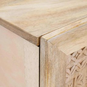 vidaXL Ντουλάπι TV με ράφι Λευκό 105 x 33 x 46 εκ Μασίφ ξύλο μάνγκο