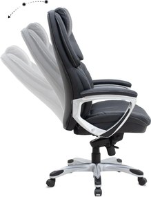 Καρέκλα γραφείου διευθυντική Duke Megapap από τεχνόδερμα χρώμα μαύρο 72x70x120/125εκ.