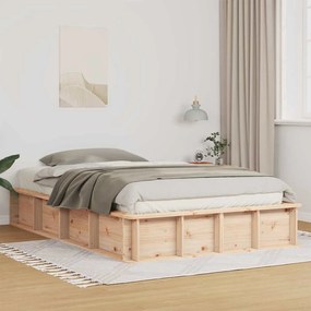 vidaXL Σκελετός Κρεβατιού Καφέ 140 x 190 cm Μασίφ ξύλο πεύκου