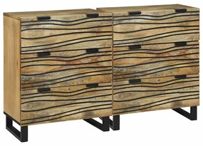 vidaXL Σετ Μπουφέδων με συρτάρι 2 pcs Φυσικό 60 x 33,5 x 75 εκ.