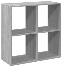 vidaXL Βιβλιοθήκη/Διαχωριστικό Χώρου Γκρι 69,5x29x69,5 εκ. Επεξ. Ξύλο