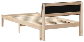 vidaXL Σκελετός Κρεβατιού με κεφαλάρι Καφέ και ταμπά 100 x 200 cm