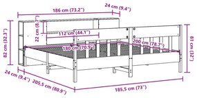 ΚΡΕΒΑΤΙ ΒΙΒΛΙΟΘΗΚΗ ΧΩΡΙΣ ΣΤΡΩΜΑ 180X200 ΕΚ ΜΑΣΙΦ ΞΥΛΟ ΠΕΥΚΟΥ 3323175