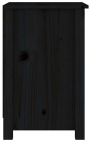 vidaXL Κομοδίνα 2 τεμ. Μαύρα 40x35x55 εκ. από Μασίφ Ξύλο Πεύκου