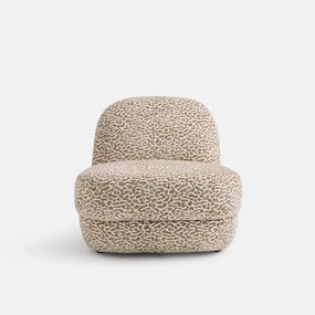 Πολυθρόνα lounge compact, ύφασμα bouclette με λεοπάρ σχέδιο, OLTO