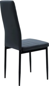 Καρέκλα Parker pakoworld PU ανθρακί-μαύρο πόδι 42x48x98εκ