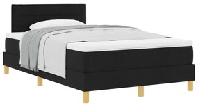 vidaXL Κρεβάτι με Στρώμα Μαύρο 120x200 cm Ύφασμα