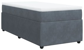 ΚΡΕΒΑΤΙ BOXSPRING ΜΕ ΣΤΡΩΜΑ ΣΚΟΥΡΟ ΓΚΡΙ 90X190 ΕΚ. ΒΕΛΟΥΔΙΝΟ 3285609