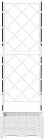 vidaXL Γλάστρα Κήπου Λευκό 40 x 40 x 125,5 εκ. PP