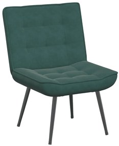 vidaXL Πολυθρόνα Relax Σκούρο Πράσινο Βελούδινη με Σκαμπό