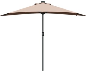 vidaXL Ομπρέλα Κήπου Taupe 294 x 150 x 223 εκ ύφασμα