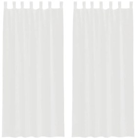 vidaXL Κουρτίνες Voile με βρόχους 2 τεμάχια Λευκό 140x245 cm
