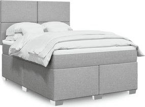vidaXL Κρεβάτι Boxspring με Στρώμα Αν. Πράσινο 160x200εκ Υφασμάτινο