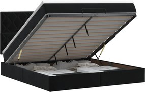 vidaXL Κρεβάτι Ottoman με στρώμα Μαύρο 180 x 200 cm Βελούδο