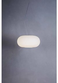 Κρεμαστό Φωτιστικό Οροφής LED 8,5W Λευκό Dimmable Triac Φυσητό Γυαλί Φ42cm Over S5 1303000710101 Prandina 1303000710101 Λευκό