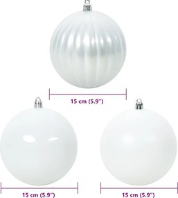 vidaXL Σετ Χριστουγεννιάτικων Μπαλονιών XL 9 pcs Λευκό Πλαστικό