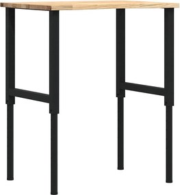 πάγκος εργασίας vidaXL 80x60x(71,5-98) cm Μασίφ Ξύλο Δρυς