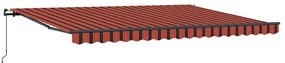 vidaXL Χειροκίνητη Τέντα πορτοκαλί και καφέ 450 x 350 εκ ύφασμα