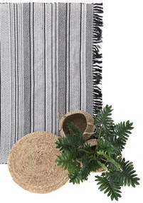 Χαλί Urban Cotton Kilim Samaira Black White Royal Carpet - 70 x 140 cm - 15URBSABW.070140