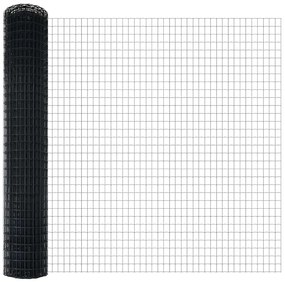 vidaXL Φράχτης Εuro Γκρι 1.6 x 10 m Σίδηρος με επικάλυψη PVC