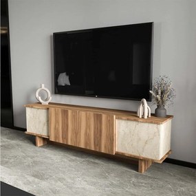 Έπιπλο Τηλεόρασης Diana 360ALE1706 180x33x50cm Travertine Beige-Walnut