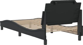 vidaXL Σκελετός Κρεβατιού Χωρίς Στρώμα Zadar Μαύρο90x200εκ. από ΣυνθετικόΔέρμα