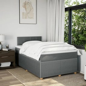 ΚΡΕΒΑΤΙ BOXSPRING ΜΕ ΣΤΡΩΜΑ ΣΚΟΥΡΟ ΓΚΡΙ 120X200 ΕΚ. ΥΦΑΣΜΑΤΙΝΟ 3289724