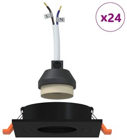 vidaXL Spotlights με προβολείς 24 pcs Μαύρο 9 x 9 x cm Αλουμίνιο