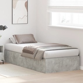 vidaXL Κρεβάτι Αποθήκευσης Γκρι Σκυρόδεμα 75x190 εκ Επεξεργασμένο Ξύλο