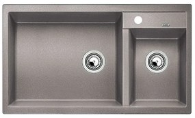 Blanco Metra 9 Alu Metallic SILGRANIT™ PuraDur™ Γρανιτένιος Νεροχύτης Ένθετος με 2 Γούρνες 86x50cm