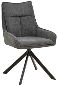 Πολυθρόνα Konelian pakoworld ανθρακί ύφασμα με πόδι μετάλλου σε μαύρη απόχρωση 54x63x88εκ