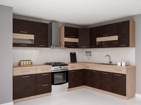 Σετ κουζίνας Mode 132, 225cm, Γωνιακό, Ινοσανίδες μέσης πυκνότητας, Πλαστικοποιημένη μοριοσανίδα | Epipla1.gr