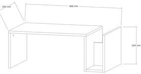 Τραπέζι σαλονιού Poko pakoworld σε λευκή απόχρωση 86.8x50x32,4εκ (1 τεμάχια)