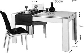 Extendable Dining Table Oblo - Shiny White White