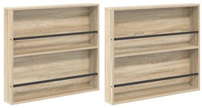vidaXL Ράφι Περιοδικών με ράφι 2 pcs Δρύς Sonoma 80 x 12 x 70 εκ