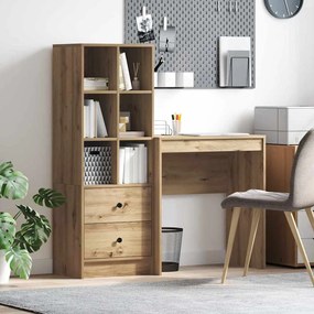 vidaXL Γραφείο με αποθηκευτικό χώρο με συρτάρι 2 pcs artisan δρυς