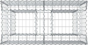 vidaXL Ανασηκωμένο κρεβάτι gabion Ασημί