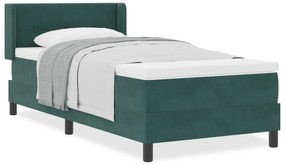 vidaXL κρεβάτι Box Spring  με στρώμα Σκούρο Πράσινο 80x200 εκ. Βελούδο