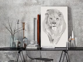 Εικόνα ζωγραφικής με αριθμούς όμορφο λευκό λιοντάρι