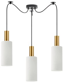 Φωτιστικό Οροφής  SE21-GM-4-BL3-GL3 ADEPT TUBE Gold Matt Pendant White Glass+ - 51W - 100W - 77-8654