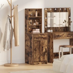 vidaXL Highboard Καπνιστή δρυς 40 x 40.5 x 135 εκ. Επεξεργασμένο ξύλο