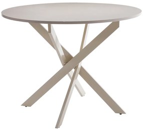 Intrahome Τραπέζι Dammero Intrahome mdf κρεμ απόχρωση με πόδι κρεμ μέταλλο Φ100x75εκ | SKU: INTRAPA-212111225