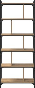 vidaXL Βιβλιοθήκη artisan δρυς 76 x 32 x 192 εκ. Επεξεργασμένο ξύλο