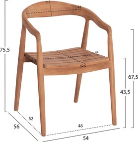 ΣΕΤ ΤΡΑΠΕΖΑΡΙΑΣ ΕΞ.ΧΩΡΟΥ 5ΤΜΧ EBENIZER HM10915 ΞΥΛΟ TEAK ΣΕ ΦΥΣΙΚΟ