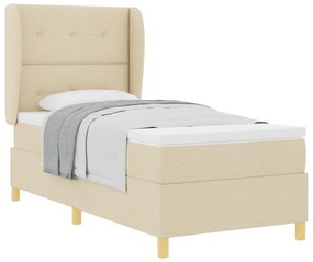 vidaXL Κρεβάτι με Στρώμα Κρεμ 90x200 εκ Fabrico
