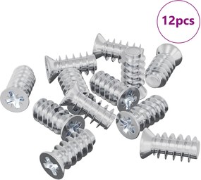 vidaXL Βίδα 12 pcs Ασημί M6 x 12 mm Σίδερο