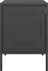 vidaXL Κομοδίνο Μαύρο 36x39x50,5 εκ. από Χάλυβα