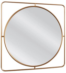 Καθρέπτης Τοίχου ALATAR Χρυσό Μέταλλο/Γυαλί 60x2x60cm