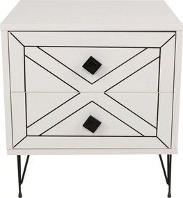 Κομοδίνο Λευκό FLUGRAS 50x40x55